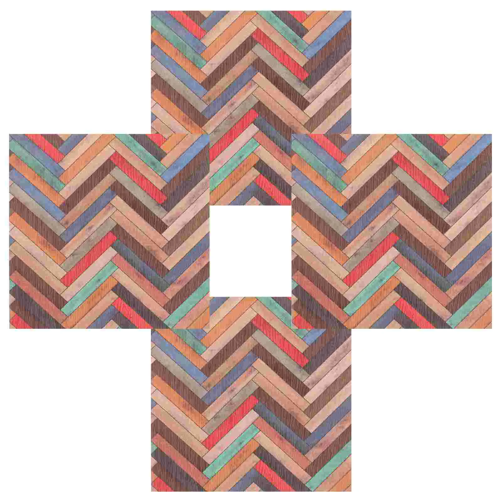 

4pcs Mini Flooring Sticker Miniature Floor House Adhesive Wallpaper Sticker