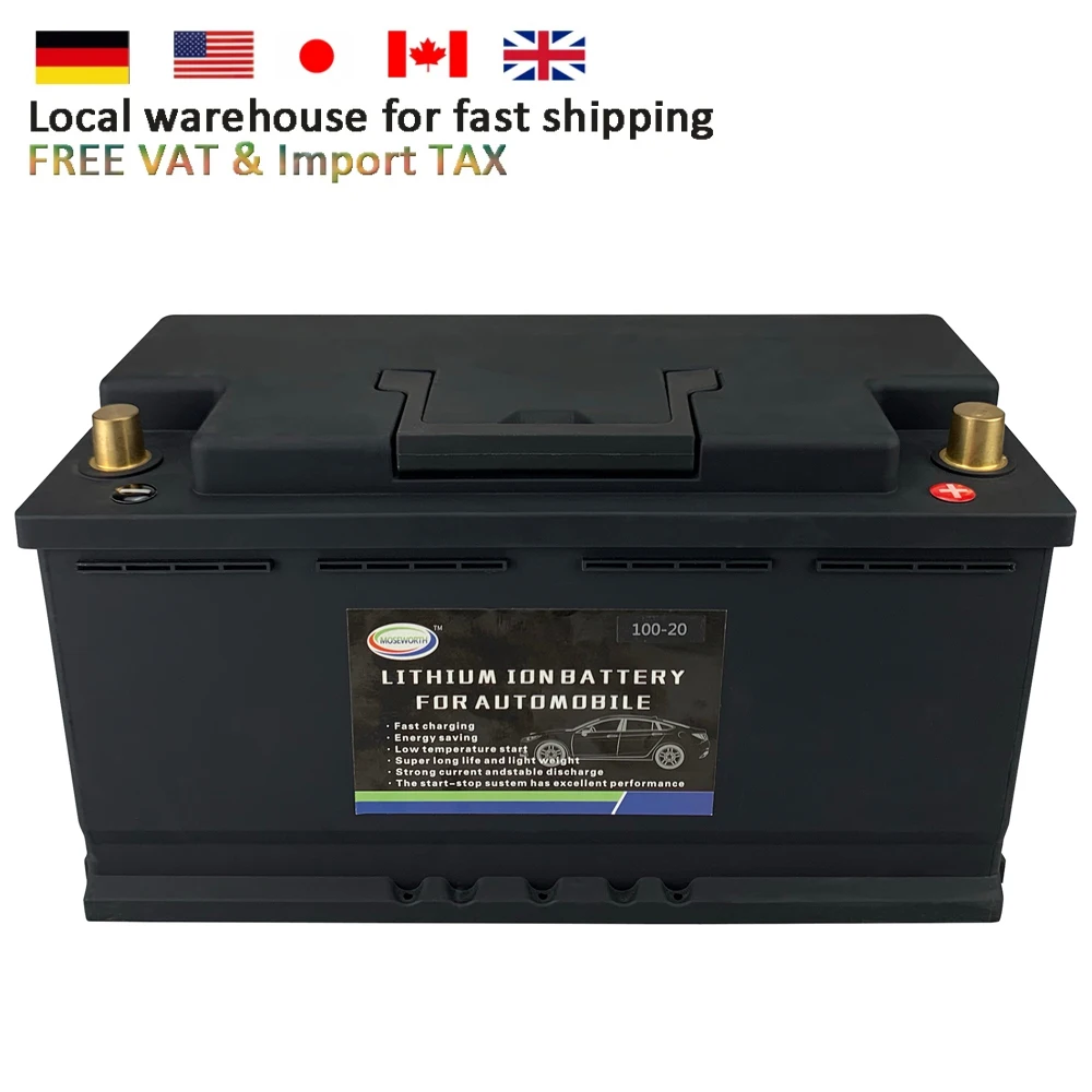 100-20 Batteria Al Litio Per Auto Con Avviamento A Salto Per Automobile Bms Lifepo4 Betteri Golf Cart Motore A Traina 100Ah 12V Cca1900A