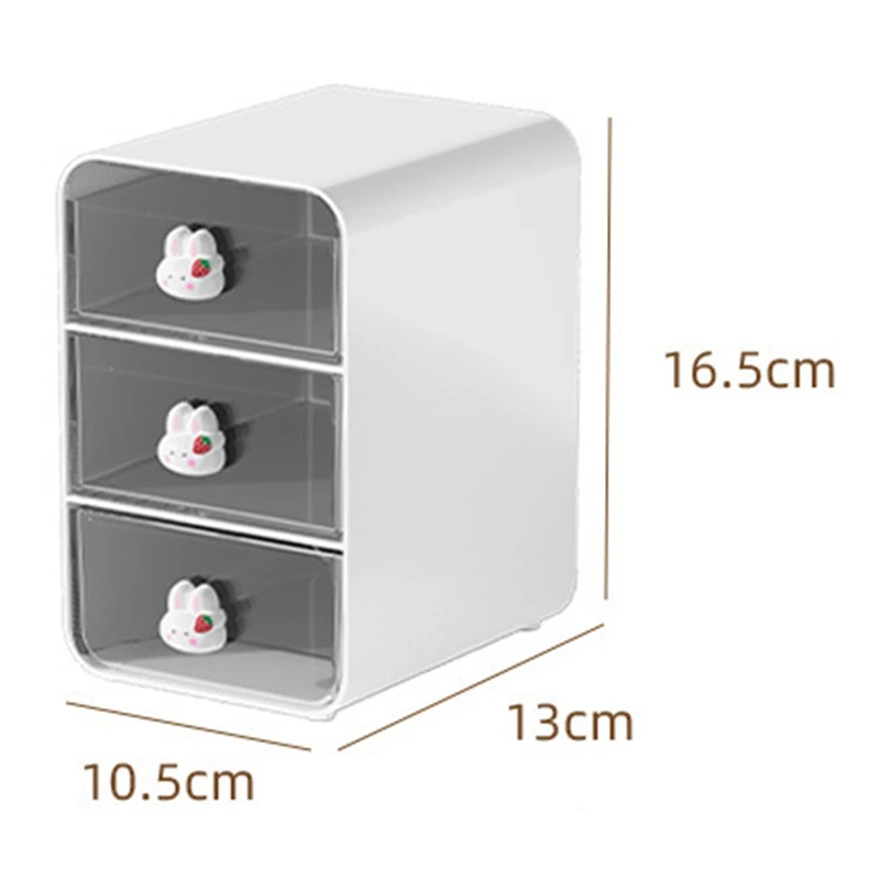 3 Tiers Makeup Organizer Holder Cosmetic Storage Box Bathroom Countertop Organizer White-B 6