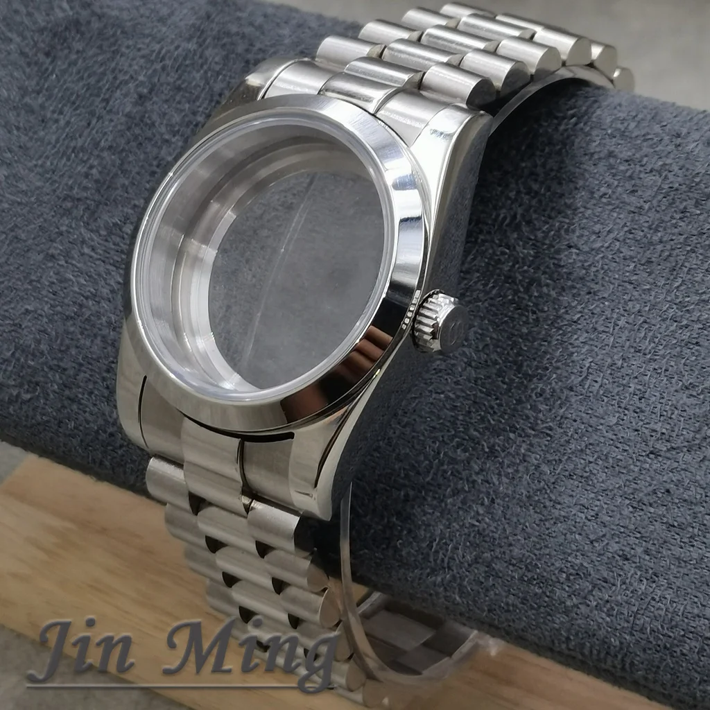 Premium Men's Watch Case with Sapphire Glass and Strap Parts, 36mm/40mm S Crown