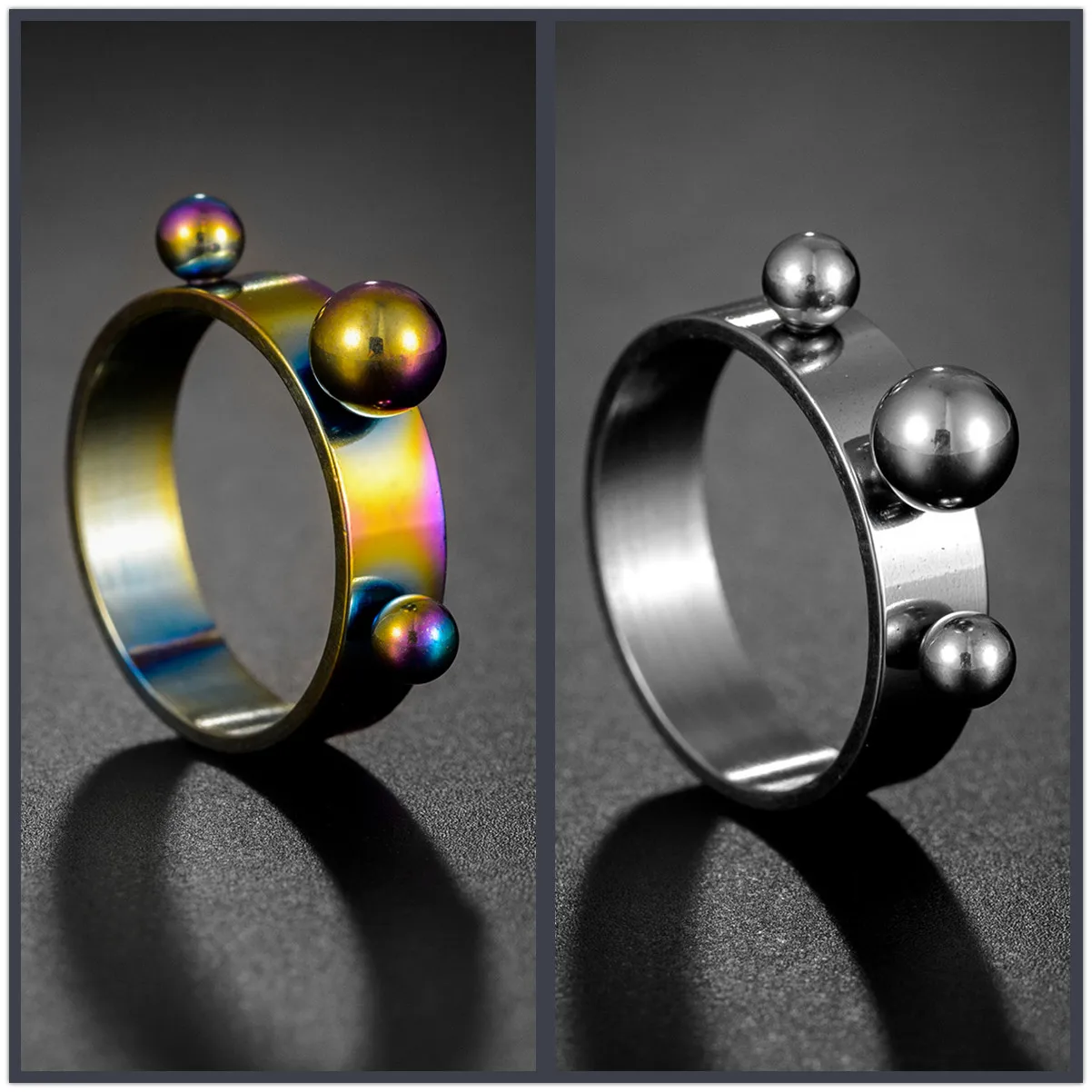 New-Fashion-Cool-Stainless-Steel-3-Ball-Self-defense-Men-Ring-High ...