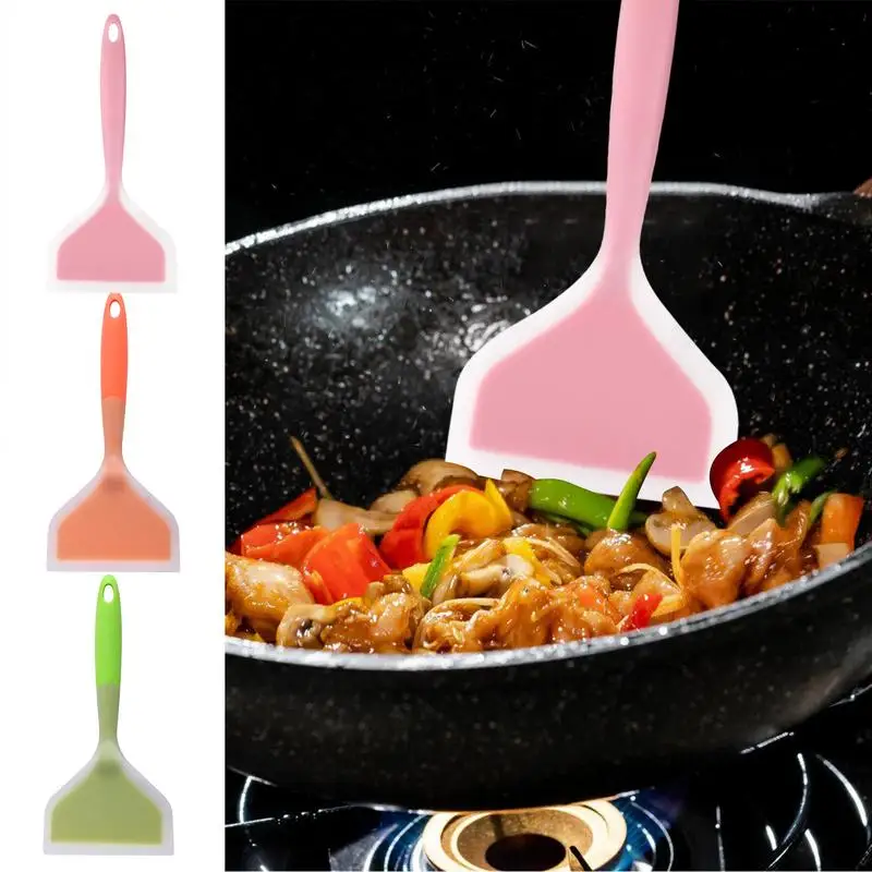 

Silicon Turners Heat Resistance Secure Grip Egg Fish Frying Shovel Non Stick Oil Drain Spatula For Home Kitchen Accessories