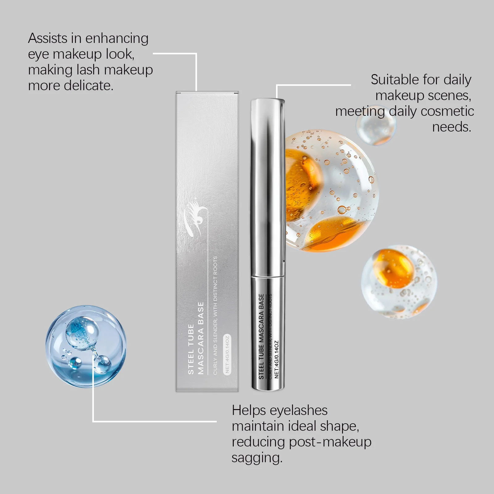Eyelash Mascara Primer Natural Curling Lengthening Volumizing Thick Fuller Eyelash Extension Long-Wearing Eyes Makeup Cosmetics_voghion.com