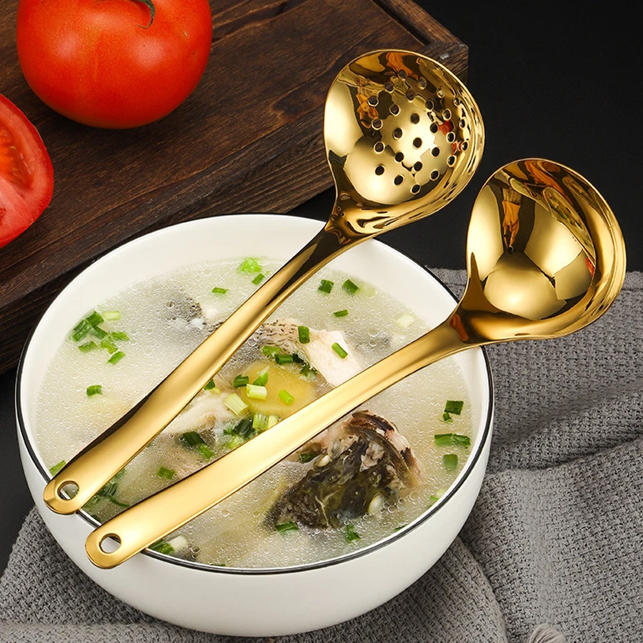 304 Stainless Steel Spoon Colander Thickeneded Cooking Spoon Large Kitchen Tool