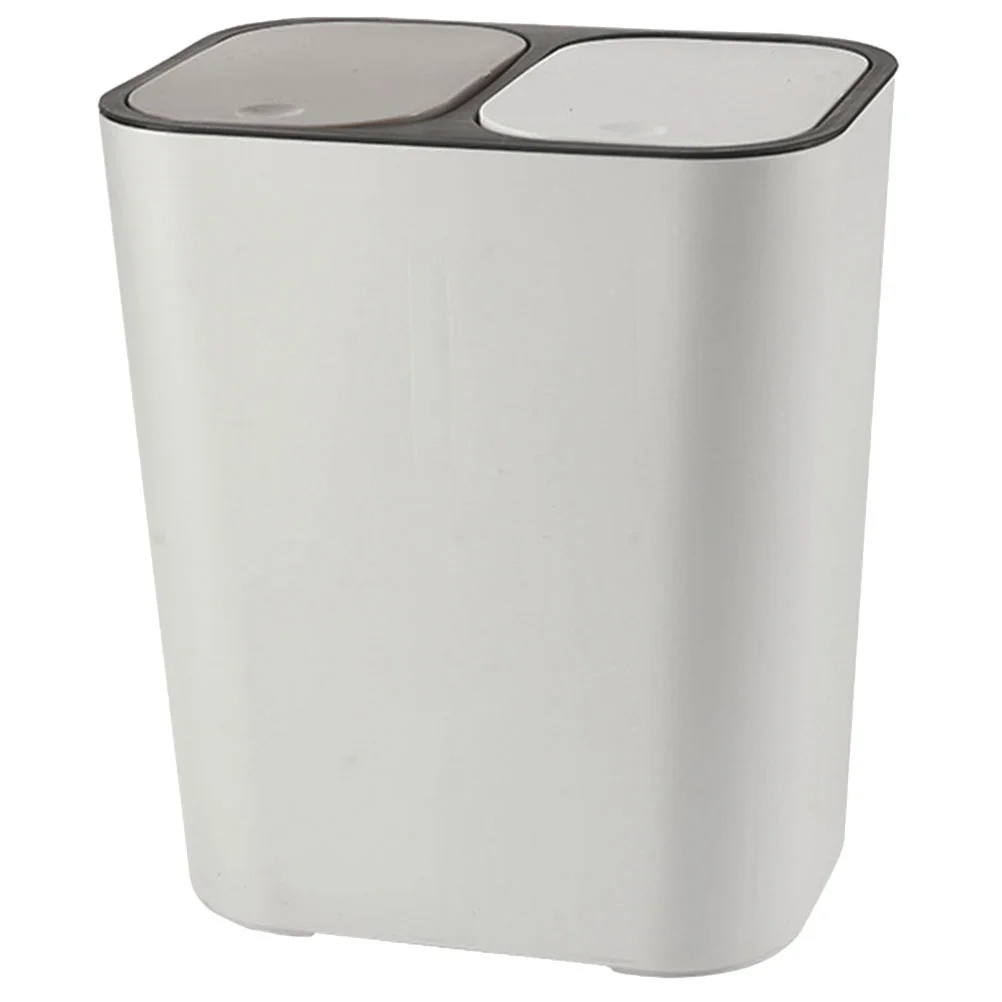 

Dual Trash Can Garbage Can Recycle Bin Dual Compartments Garbage Waste Can Dry Wet Classified Trash Can Dustbin Rubbish Box