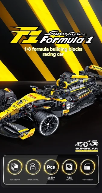 Super Racing JKC7205 1650pcs 1:8 F1 Racing Building Blocks