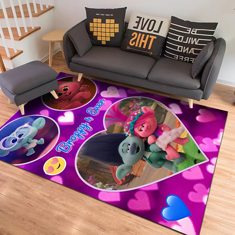 Disney Trolls Band Together Pattern Carpets Bedroom Play Mats Bedroom Decor Carpet Livingroom Rug Crawl Mat Christmas Gift Rug