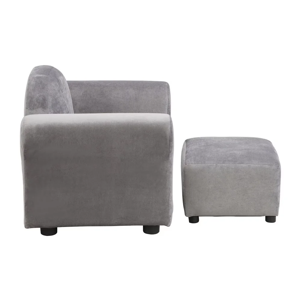 Cute Small Sofa Chair, Kids Upholstered Couch & Ottoman Set - Ergonomic Toddler Chair for Durable Comfort 4