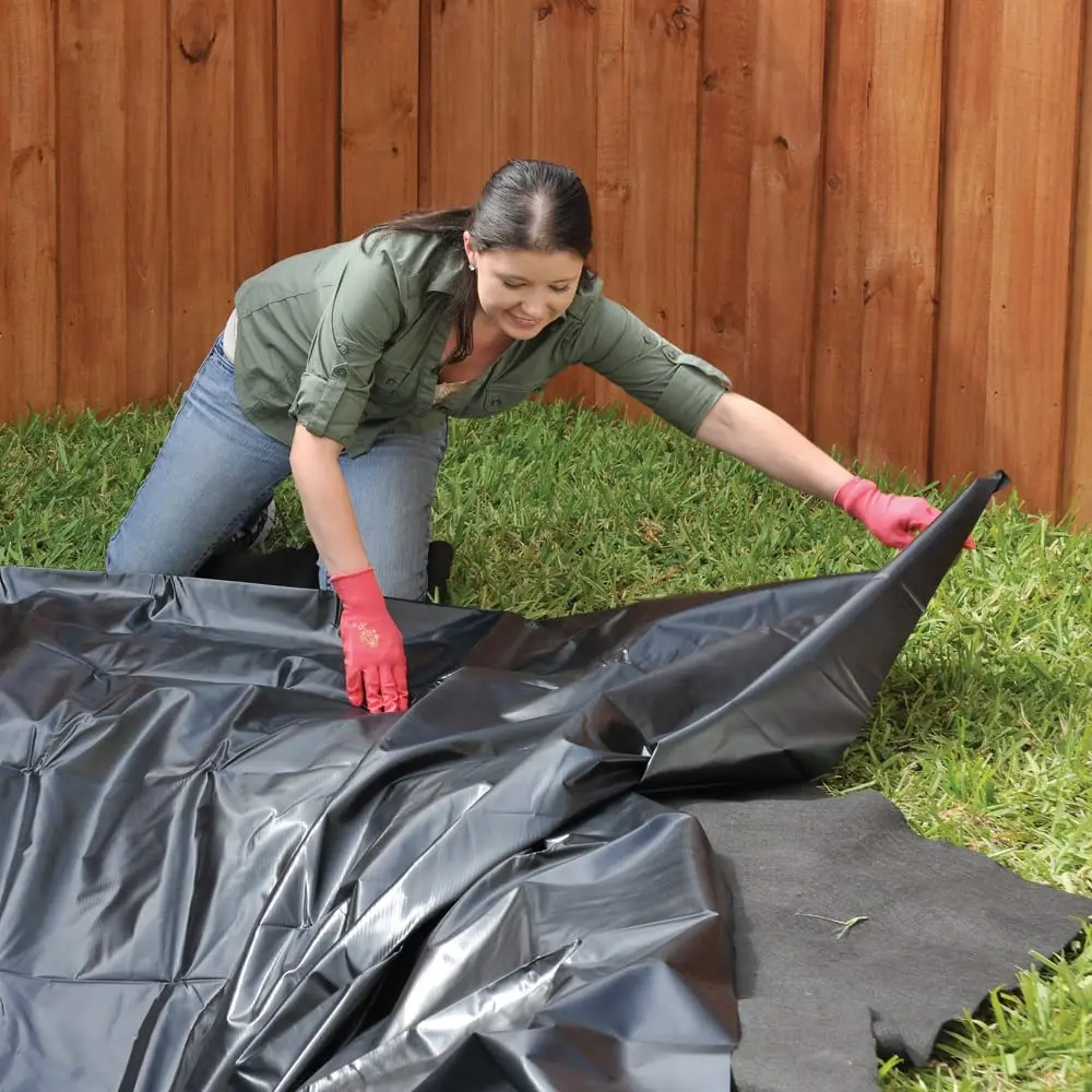 Revestimiento impermeable para estanque de peces al aire libre, tela reforzada con membrana de PVC para paisajismo, HDPE, 10x3m/5x6m