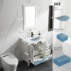 36" Bathroom Vanities Cabinet with Sink Combo Set Undermount Ceramic Sink w/Thickened Wood Painted Surface White 2