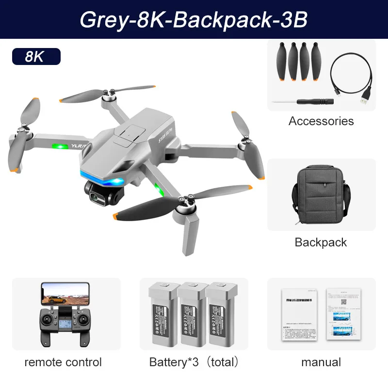 quadcopter rc mini drone 2022 New S135 GPS Drone 8K Professional Dual Camera 5G Wifi FPV Brushless Motor Folding Quadcopter RC Distance 1500M Gifts Toys 6 ch remote control quadcopter RC Quadcopter