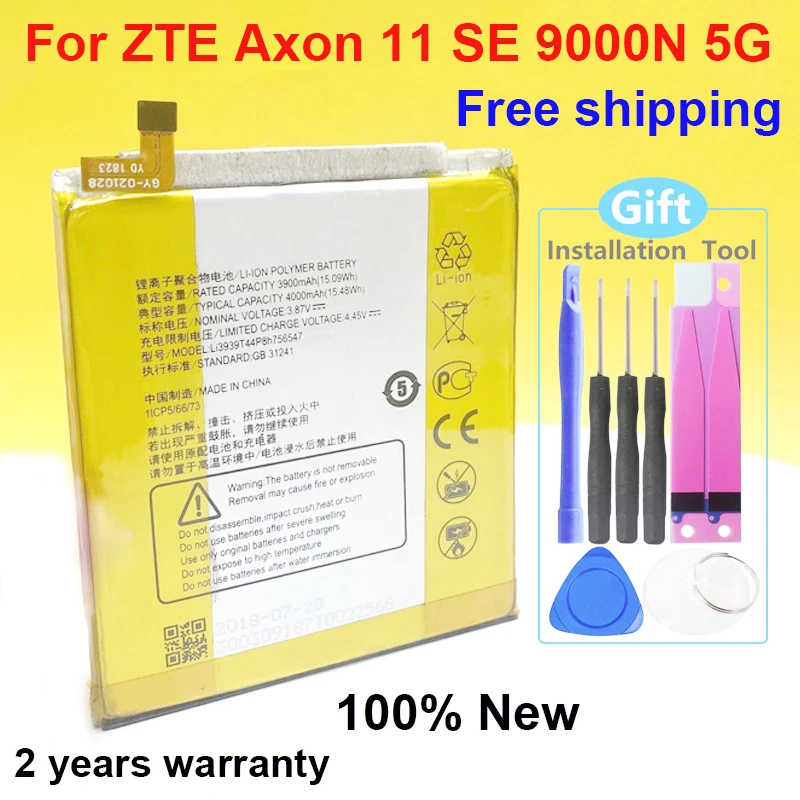 

Li39t44p8h756547 100% НОВЫЙ 4000mAh Высококачественный аккумулятор для ZTE Axon 11 SE 9000N 5G телефон с номером отслеживания