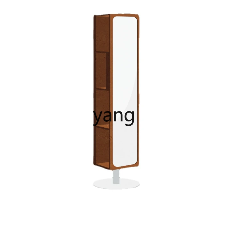 

L'm'm Rotating Wardrobe with Dressing Mirror Japanese Cherrywood Full-Length Mirror Floor Magazine Mirror