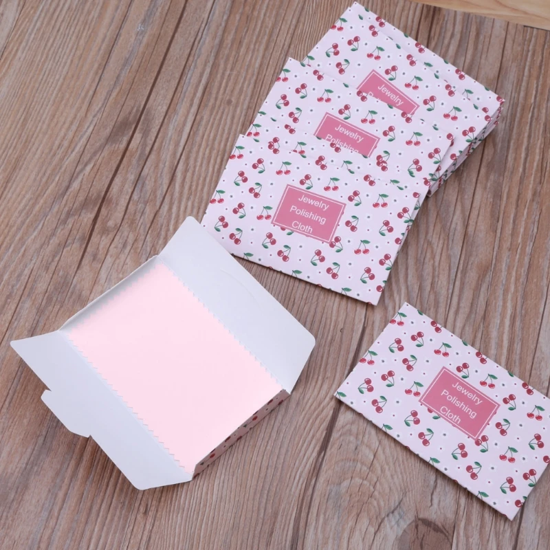 

652F 10Pcs Cute Cherry Double-Sided Polishing Cloths Jewelry Cleaning for Gold Silver and Platinum Jewelry Watch Coins Cloth