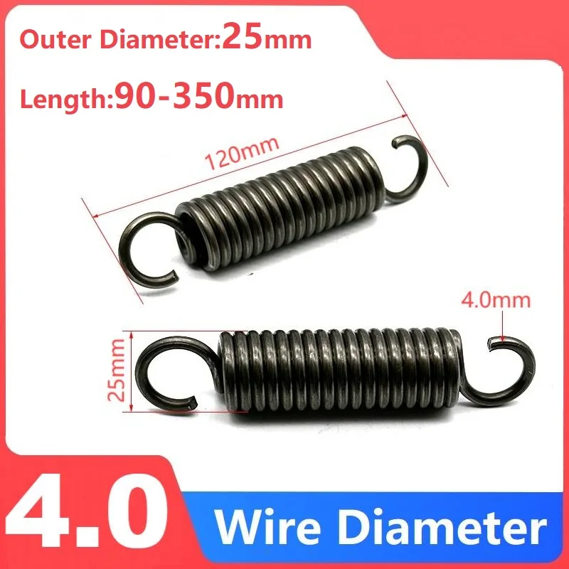 Spring steel single hook spring, Tension spring,Wire Dia 4mm,Outer Dia25mm,Length80/90/100/110/120/130/150/170/200/220/350/mm.