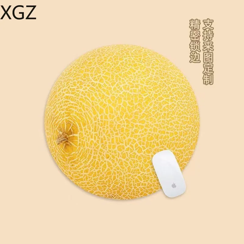Small round fruit print mouse pad personality fruit pattern office computer desk mat game non-slip mousepad coaster accessories