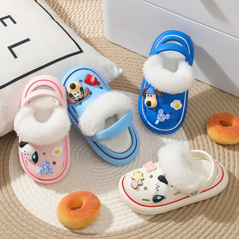 

Winter Warm Slippers for Kids Thickening To Prevent Coldness Slippers Slip-Resistant Baby Unisex Slippers Not Easily Deformed