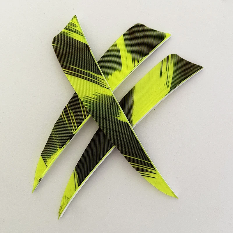 50pcs 4 Inch Left Wings Turkey Feathers Arrow Fletching Camo Color Archery Hunting Arrow Accessories Shield Cut 2