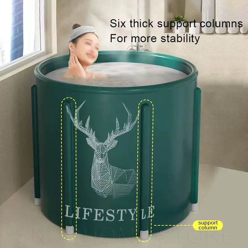 Portable Bath Bucket Bathtub Large Capacity Bathroom Ice Bath Winter Shower Bathing Artifact Free Installation