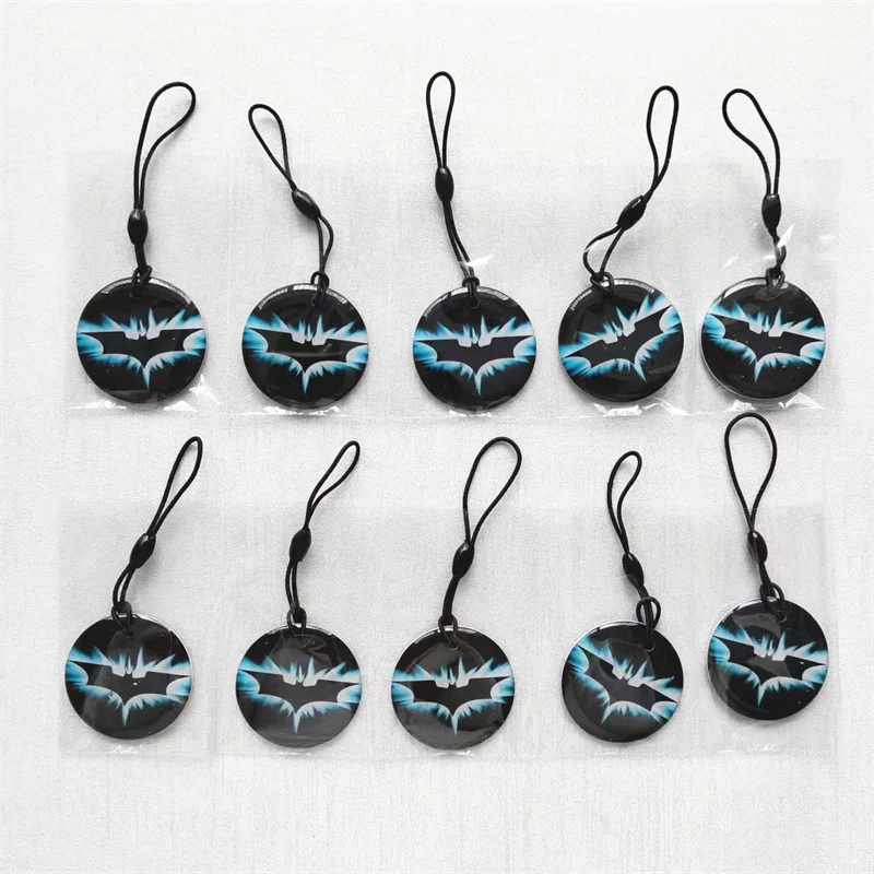 Multiple Patterns IC 13.56MHz UID Writable Rewritable Waterproof Keyfobs Key Tag Changeable S50 1K RFID Pendant Ring Card 10Pcs 3