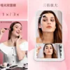 Mini Compact Led Makeup Mirror With Light 3X Magnifying Small Pocket Portable Travel Pink Black Foldable Cosmetic Vanity Mirrors