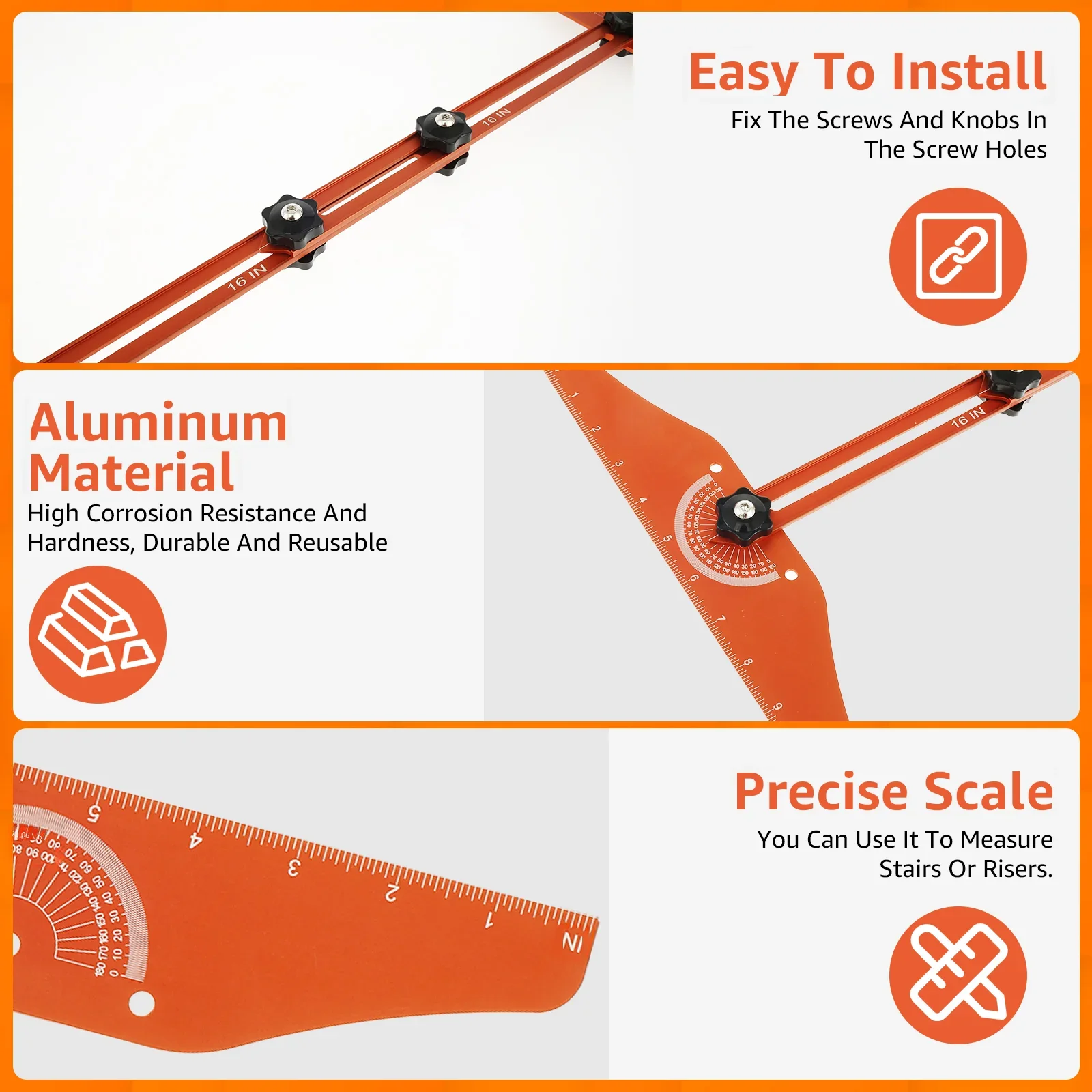 Aluminum Stair Tread Measuring Ruler Layout Jig Aluminum Stair Tread ...