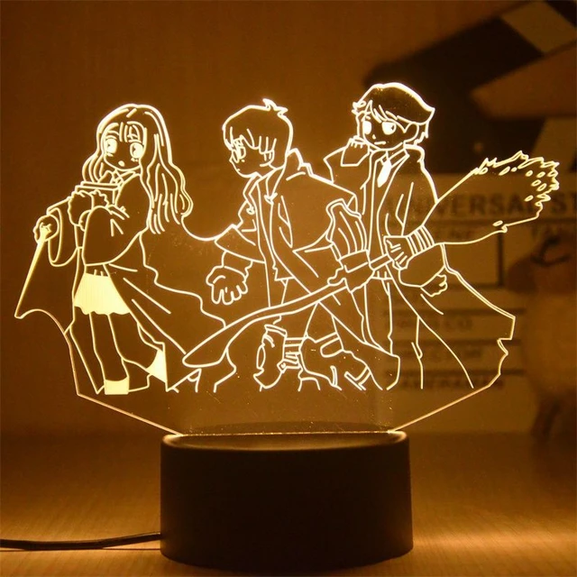 Lámpara de noche 3D de Harry Potter, figura de Anime, Juguetes Led