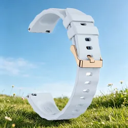 Premium 18mm Silicone Watch Band - Elegant Bracelet Wristband Strap - 18mm Active S (Sky blue)