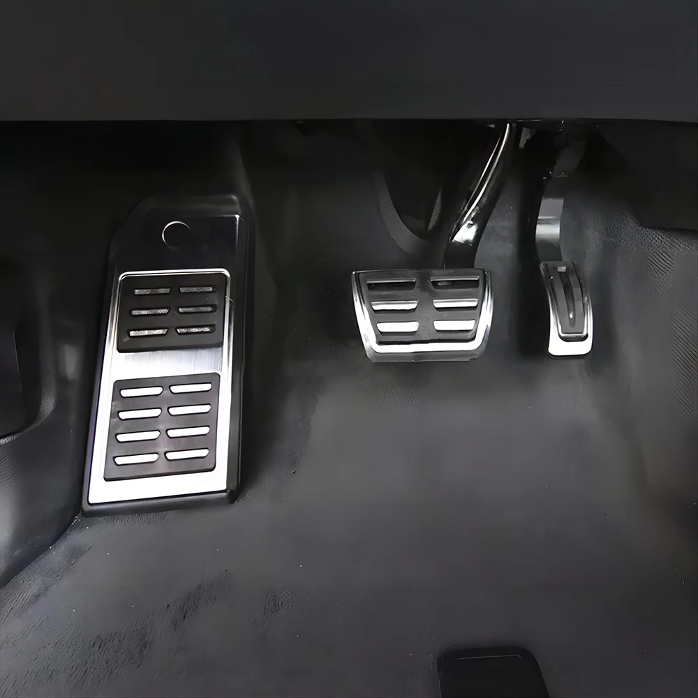 Audi Q7 SQ7-Q8 Car Accessories Stainless Steel Fuel Gas Brake footrest Pedal Cover Plate 3pcs car accessories,car pedals,pedal cover,stainless steel pedal cover