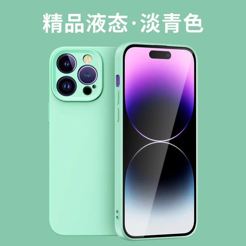 

48PCS For iPhone13 Pro Case Macaroon Shockproof Full Coverage Fine Holes Cover Anti-fall Luxury Soft Fine Liquid Silicone Case