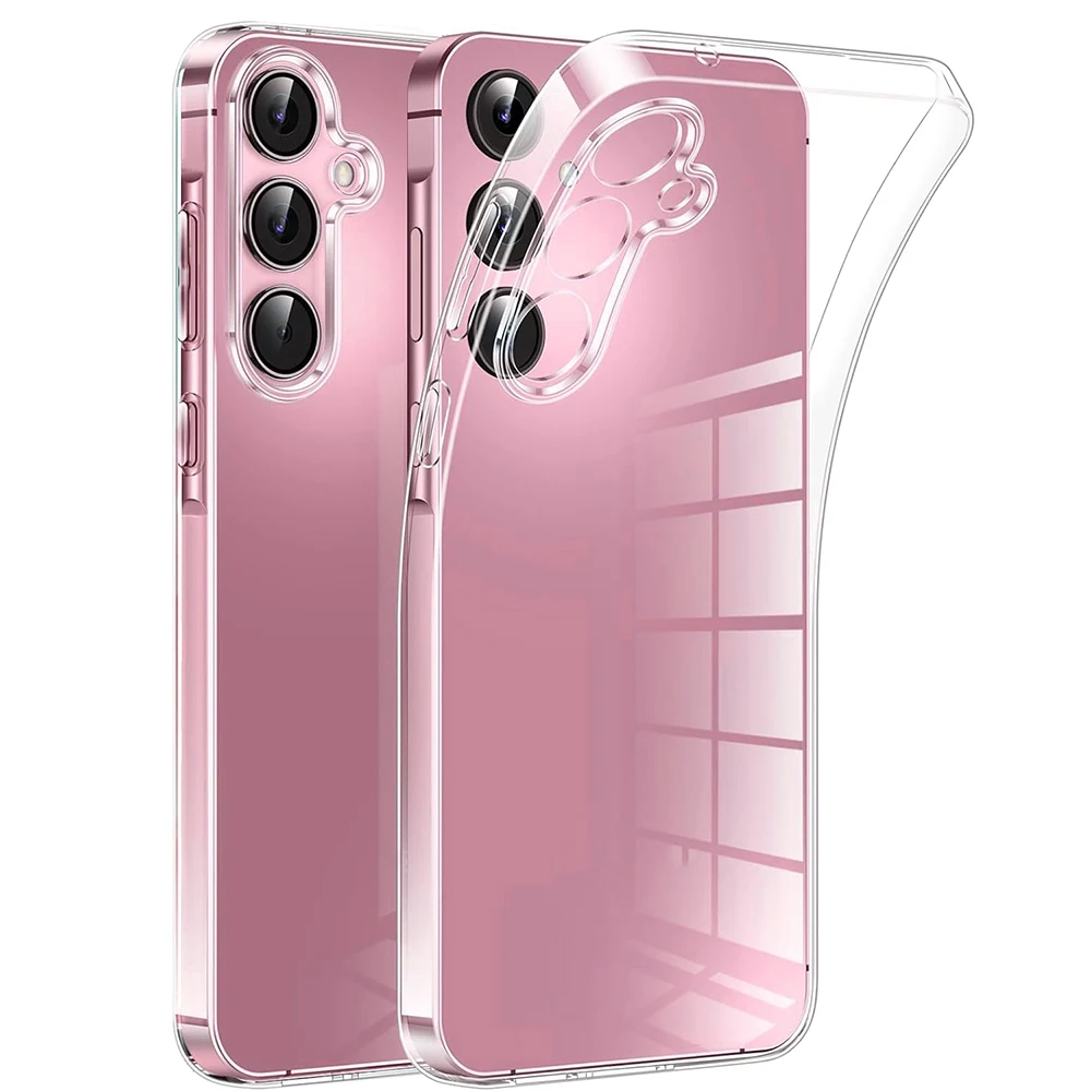 Ultratunt, genomskinligt silikonskal för Samsung A55 A35 A15 A25 A54 A14 A34 A53 A13 S24 S23 S21 S20 FE S22 Plus Ultra baksida_voghion.com