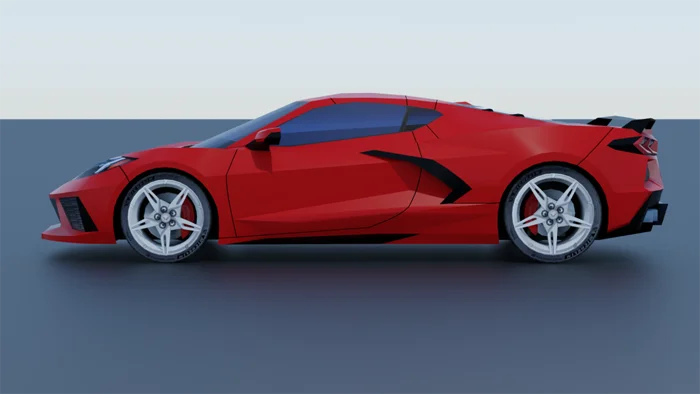 Children's handmade origami DIY assembly puzzle 3D paper model making Corvette C8 sports car model