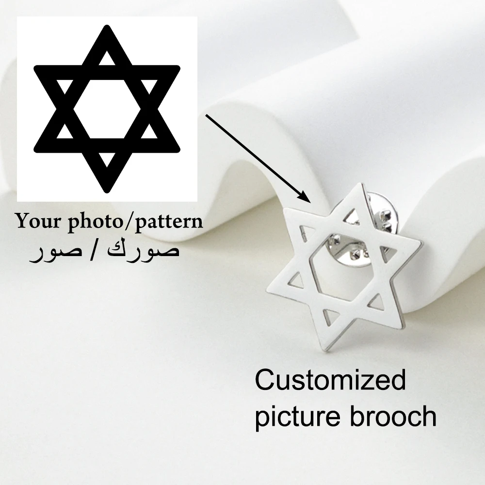 Using images Customizing Personalized Brand Brooches Stainless Steel Accessories Customized LogosJewelry Family Gifts brand brooches