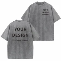 100% coton T-shirt Logo personnalisé tendance de rue T-shirt à manches courtes conception de broderie taille européenne américaine hauts motif d'impression 1