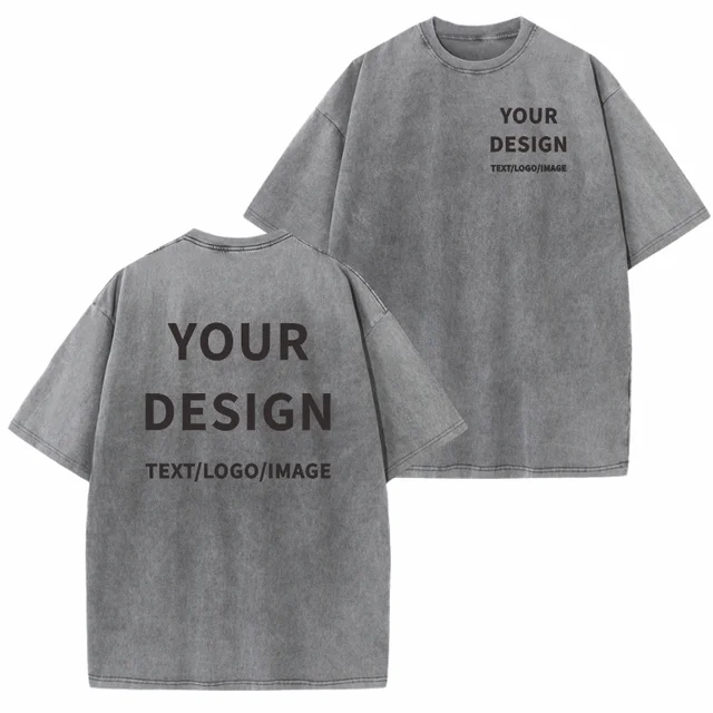 100% coton T-shirt Logo personnalisé tendance de rue T-shirt à manches courtes conception de broderie taille européenne américaine hauts motif d'impression 1