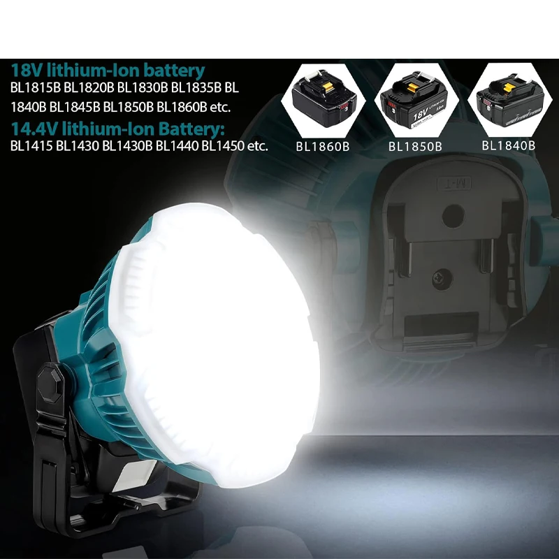 2400LM LED Camping Lantern For Makita 14.4V 18V LXT Lithium Battery 24W LED Work Light