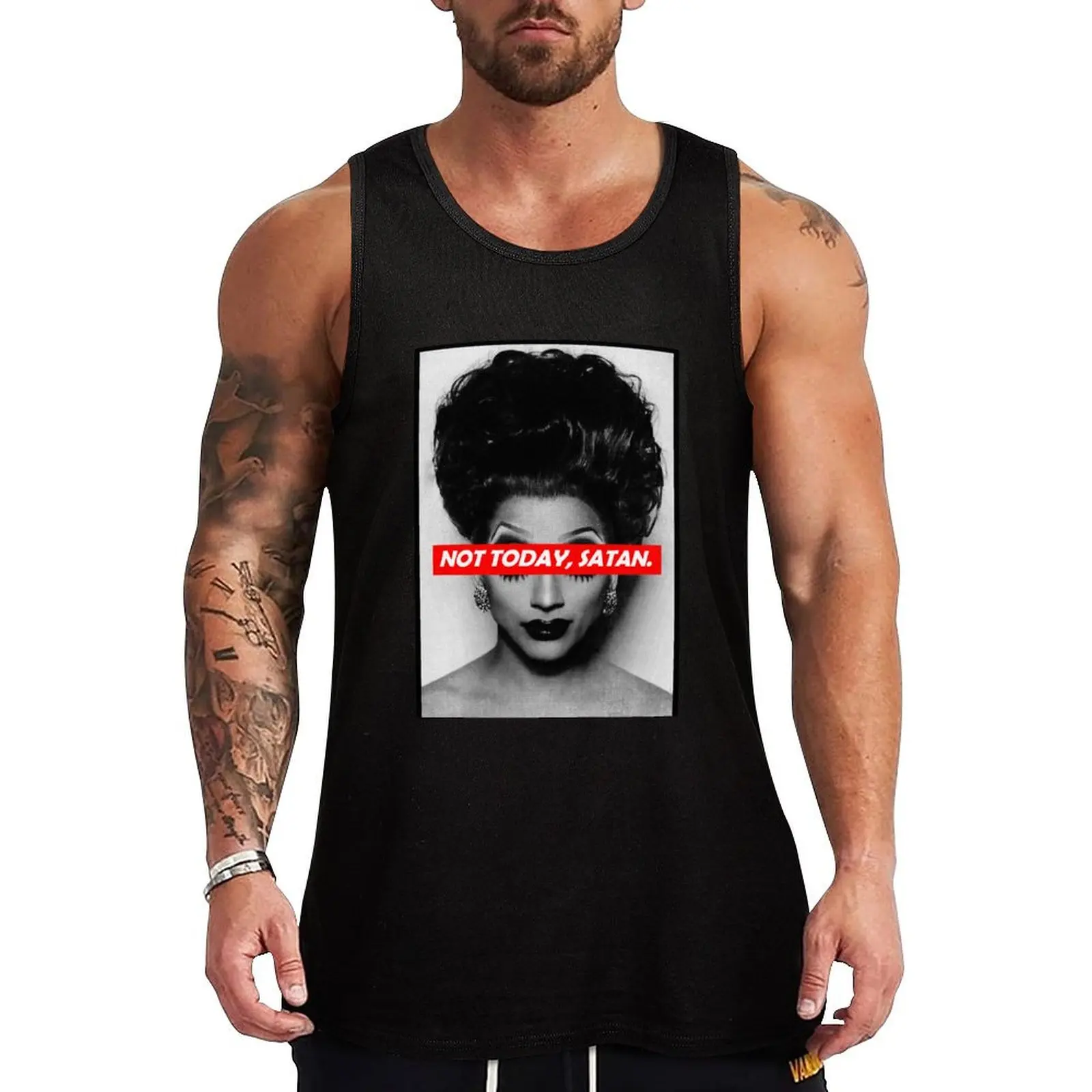 

not today satan Tank Top sleeveless vest men man sexycostume