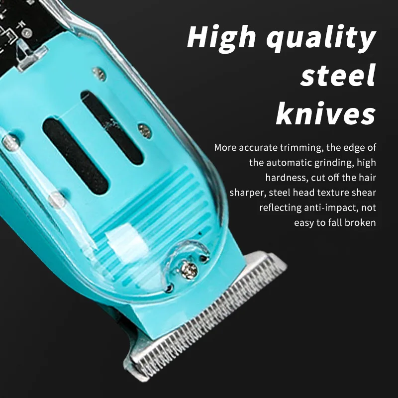 WAIKIL professional men's electric hair clipper oil head carving machine trimmer USB charging cordless Barber styling tool 2