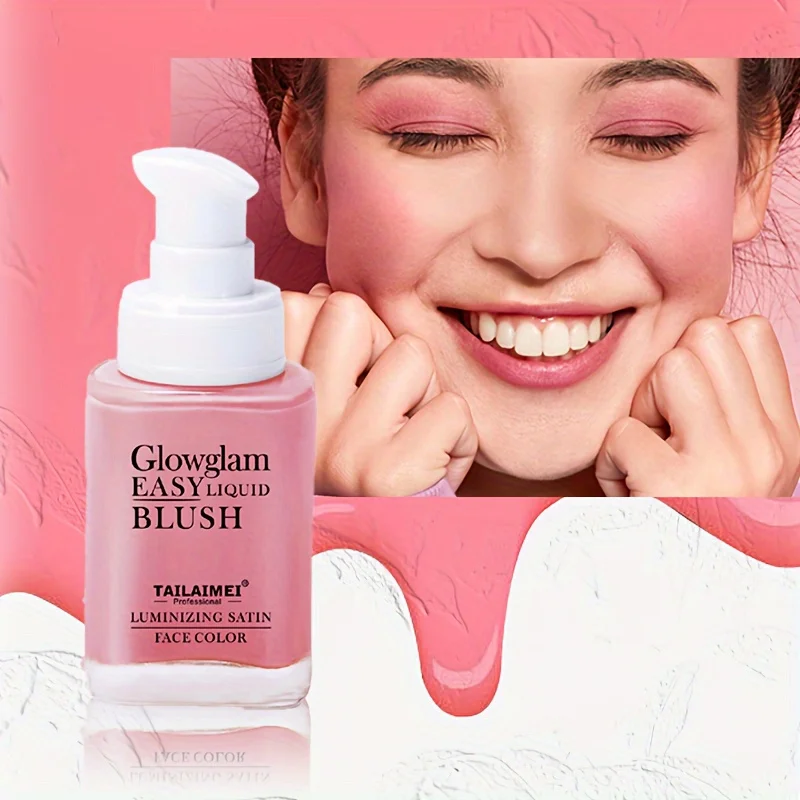 Liquid powder blusher air feeling light, thin, transparent, color rendering, long-lasting facial makeup powder blusher liquid 2