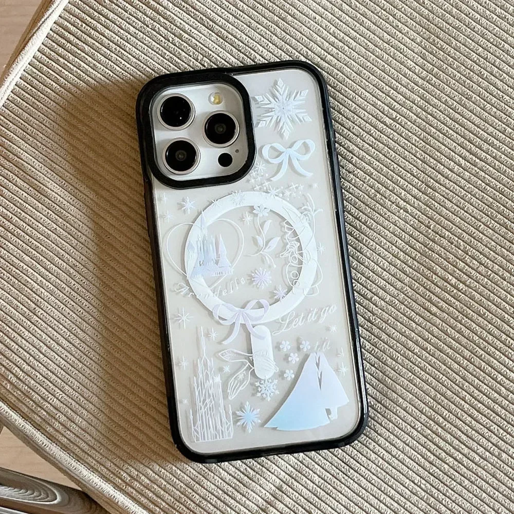 MagSafe Acrylic Snowflake iPhone 11 12 13 14 15 Pro Max Case - Protective iPhone Case with MagSafe