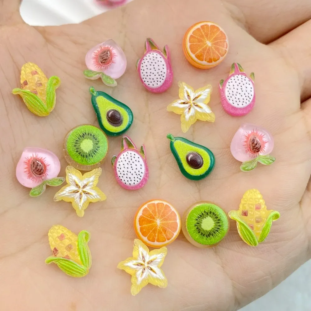 

50PCS New Cute Cartoon Mixed fruits series 3D Cabochon Scrapbooking DIY Jewelry Ornament Manicure Decorate Accessories