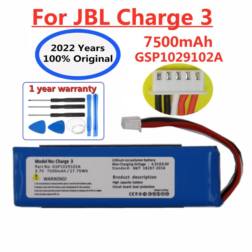 100 Original 7500mAh Speaker Replacement Battery For JBL Charge 3