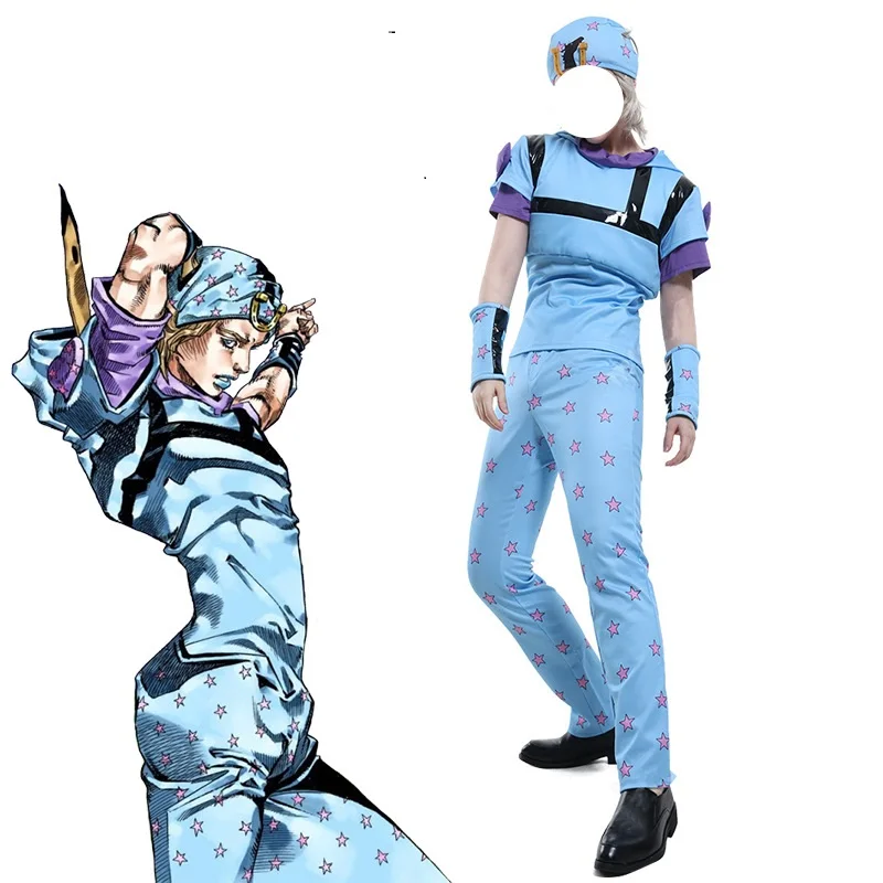

JoJo's Bizarre Adventure Johnny Joestar Costume Cartoon Fantasia Suits Halloween Carnival Costumes
