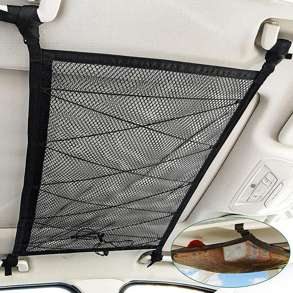 SUV Car Ceiling Storage Net Pocket Car Roof Bag Interior Cargo Net