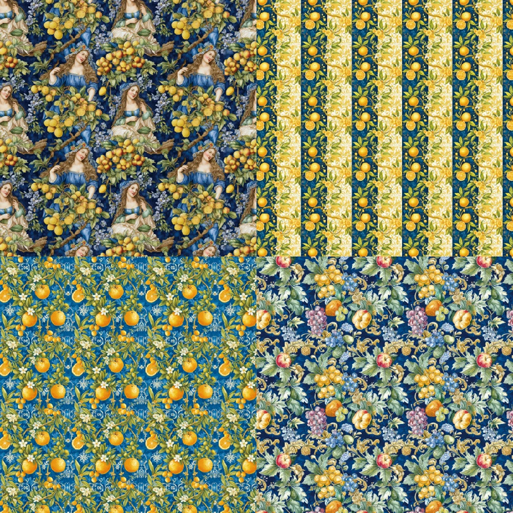 KLJUYP 오렌지 포레스트 종이, 스크랩북 패턴 종이 팩, DIY 공예 배경 종이, 6 X6, 24 매