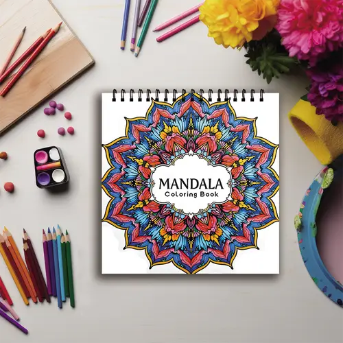 Coloring Book - 7.87x 7.87 inches 32 pages mandala coloring book - perfect for soothing, doodling, holiday parties - Image 6