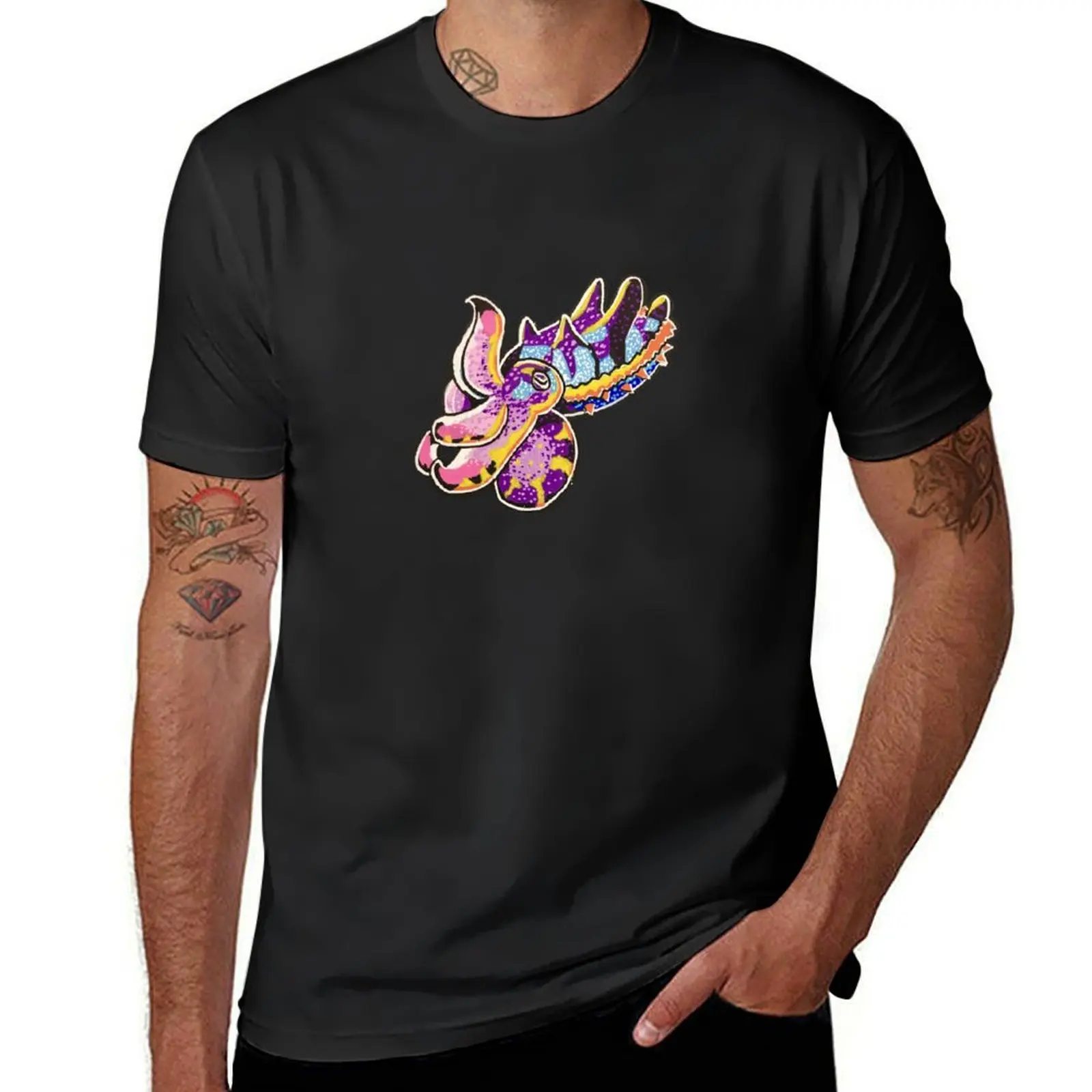 Flamboyant Cuttlefish T-Shirt korean fashion funnys anime clothes summer top Men's cotton t-shirt
