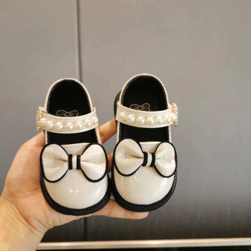 Zapatos Ni&ntilde;a 0-3-year Old Baby Walking Shoe Soft Sole Leather Shoes Dress for Girls Pearl Mary Jane Shoe Lolita Shoes Kids