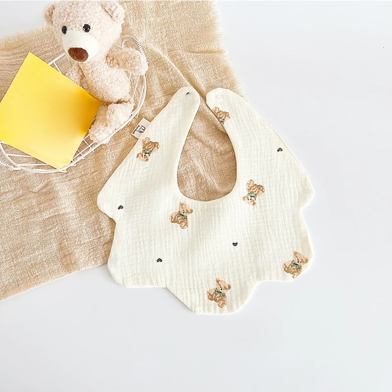 

Drooling Apron with Pattern Baby Burp Cloth Strong Absorbent Feeding Bibs