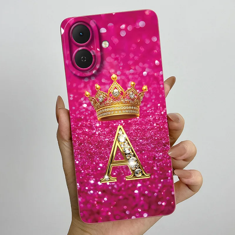 Luxury Crown Letters Soft Phone Case with Camera Protection